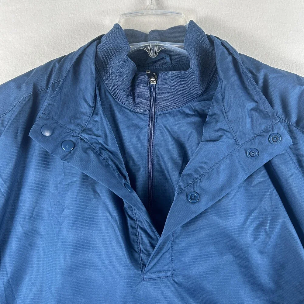 North End Jacket Mens Large Blue 1/4 Zip Pullover Windbreaker Golf Twin Hills